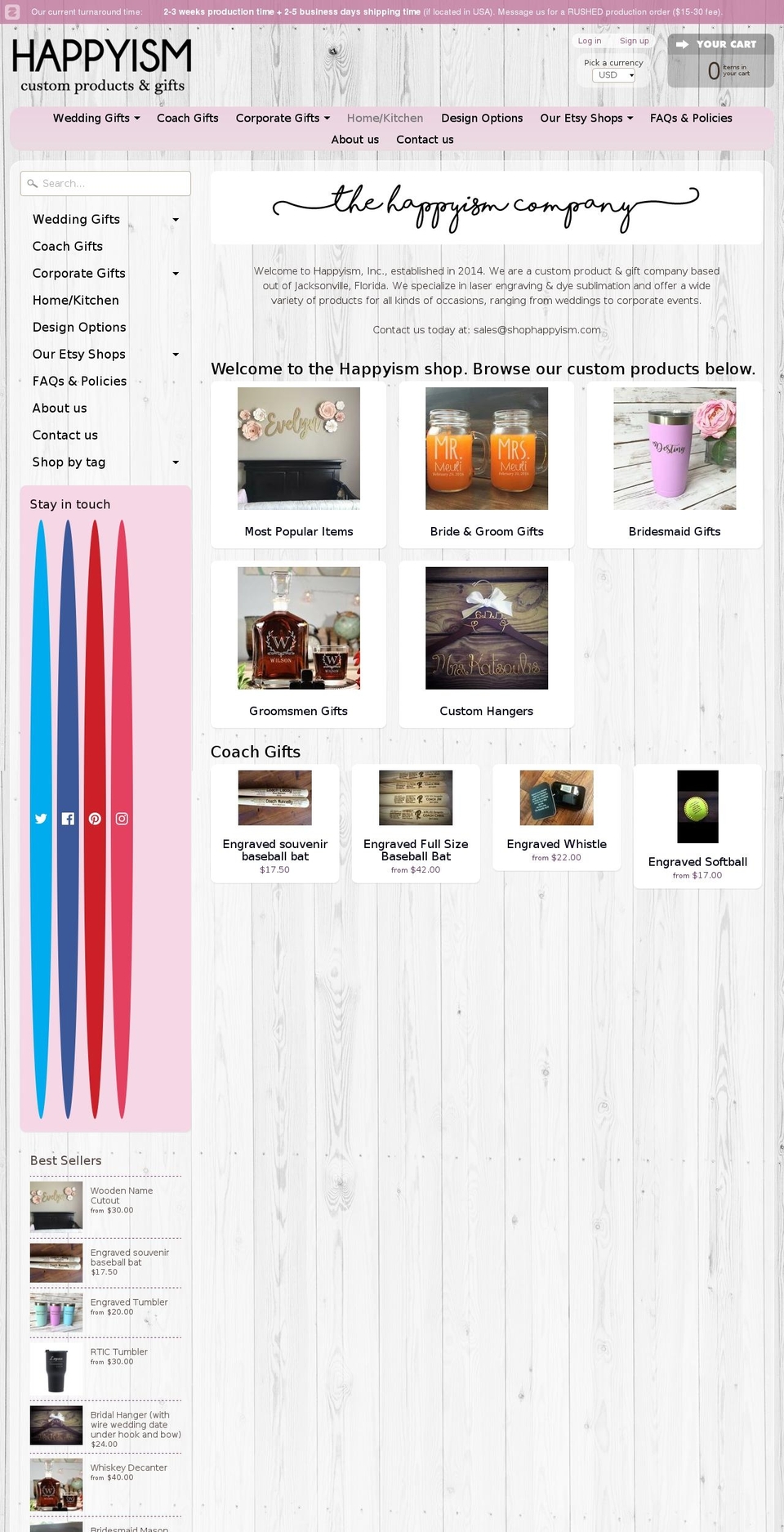 engravedhappyism.com shopify website screenshot