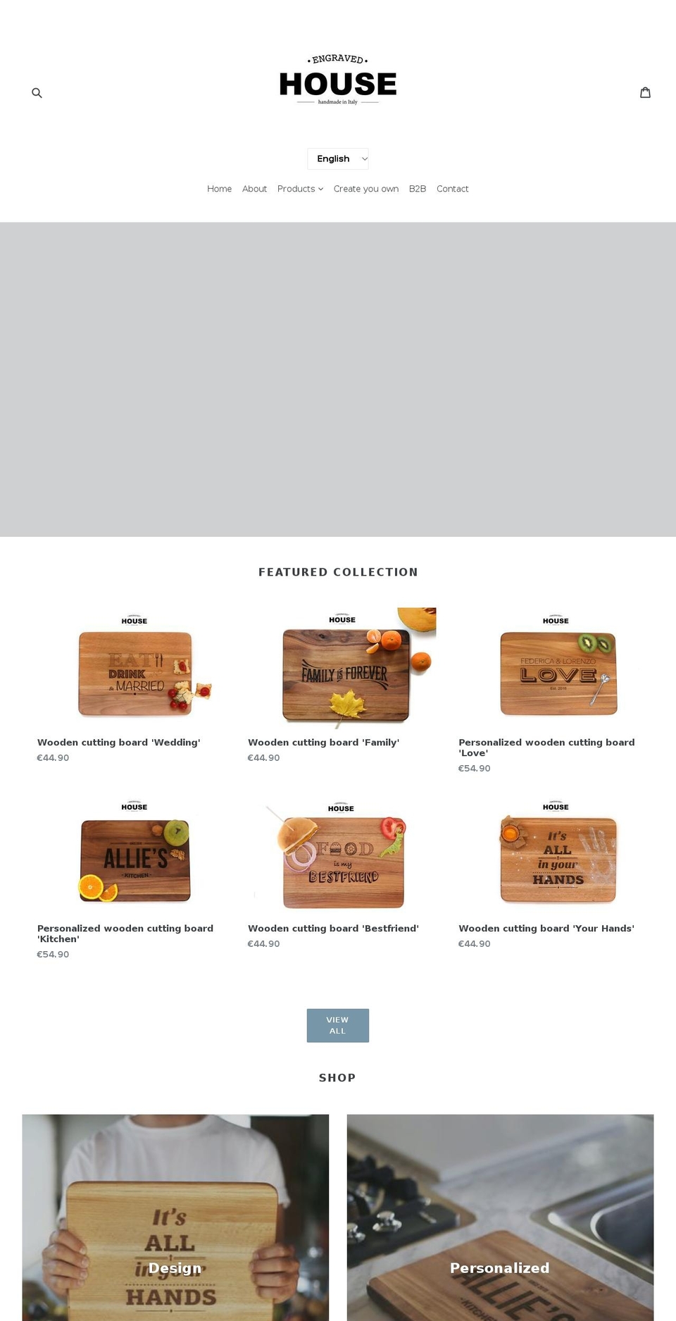 engravedhouse.com — Shopify storefront screenshot