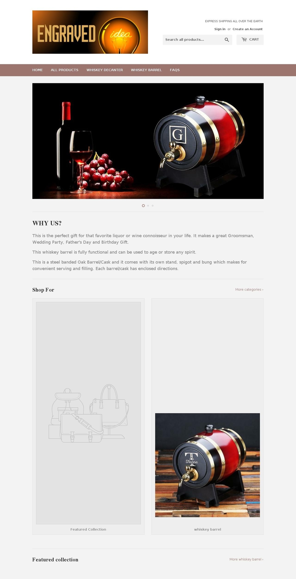 engravedidea.com shopify website screenshot