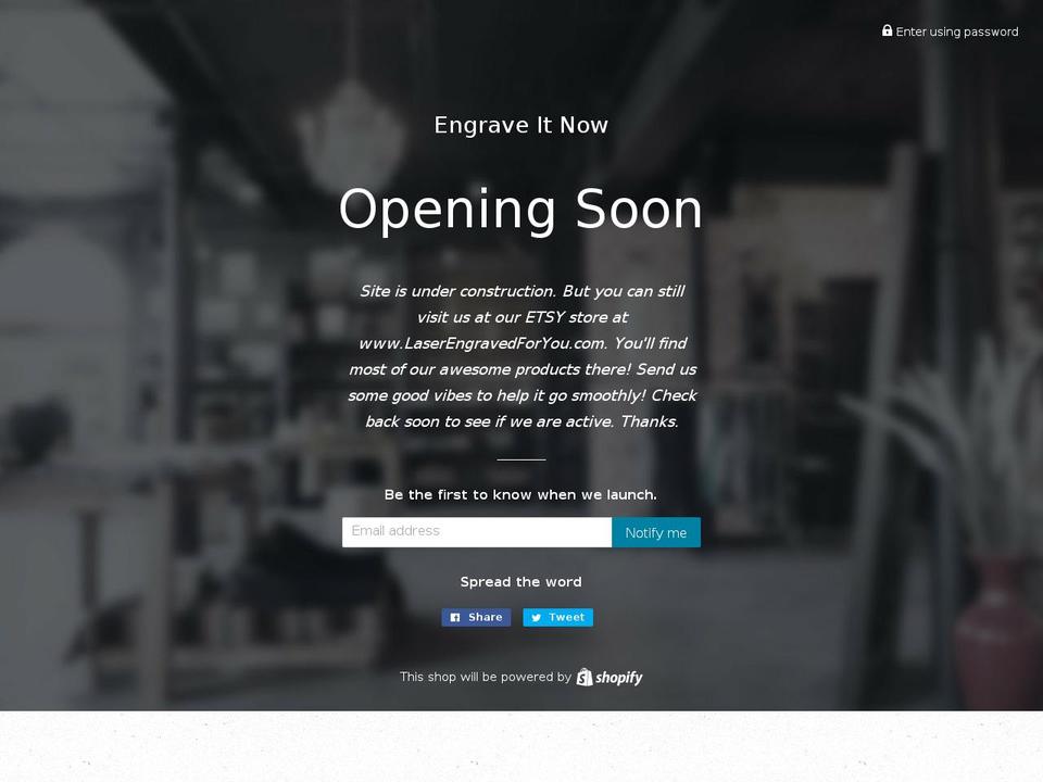 engraveitnow.com — Shopify storefront screenshot