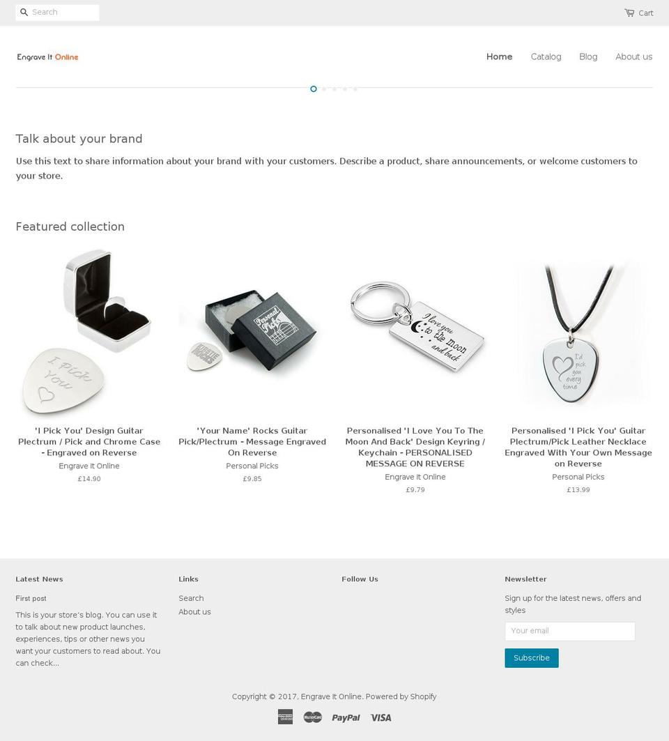 engraveitonline.com shopify website screenshot