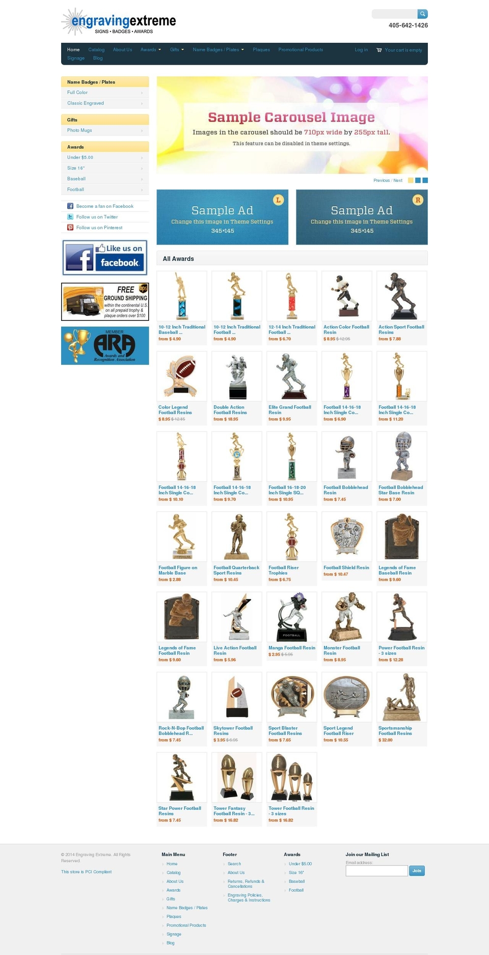 engravingextreme.com — Shopify storefront screenshot