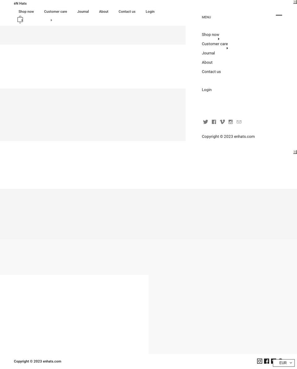 enhats.com — Shopify storefront screenshot