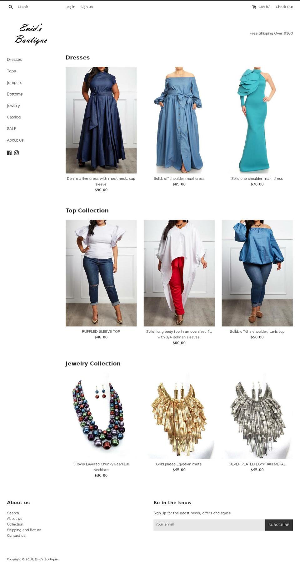 enidsboutique.com shopify website screenshot