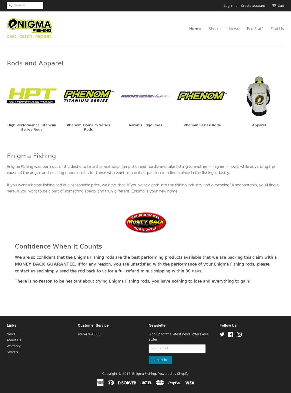 enigmatackle.com shopify website screenshot