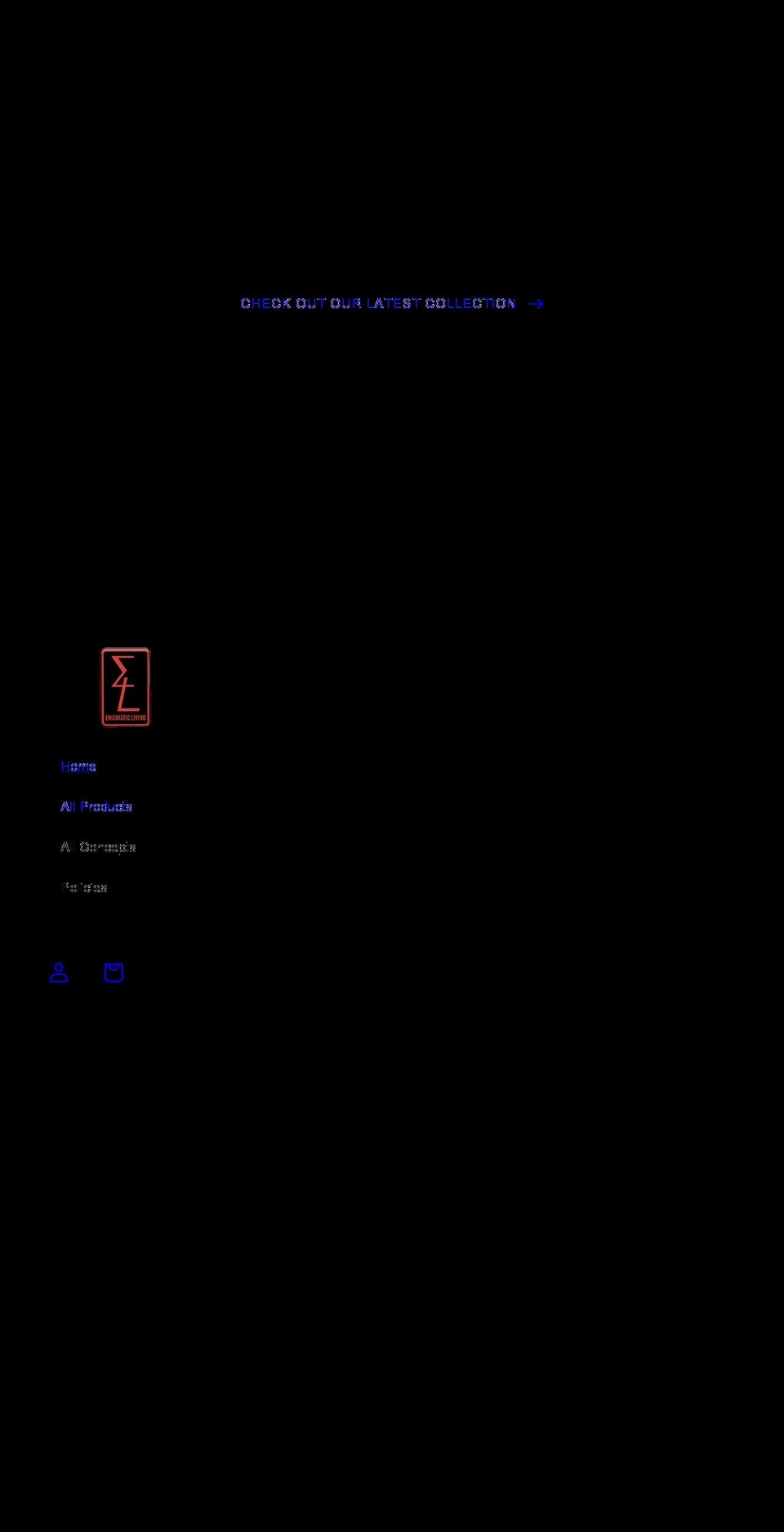 enigmaticliving.com shopify website screenshot