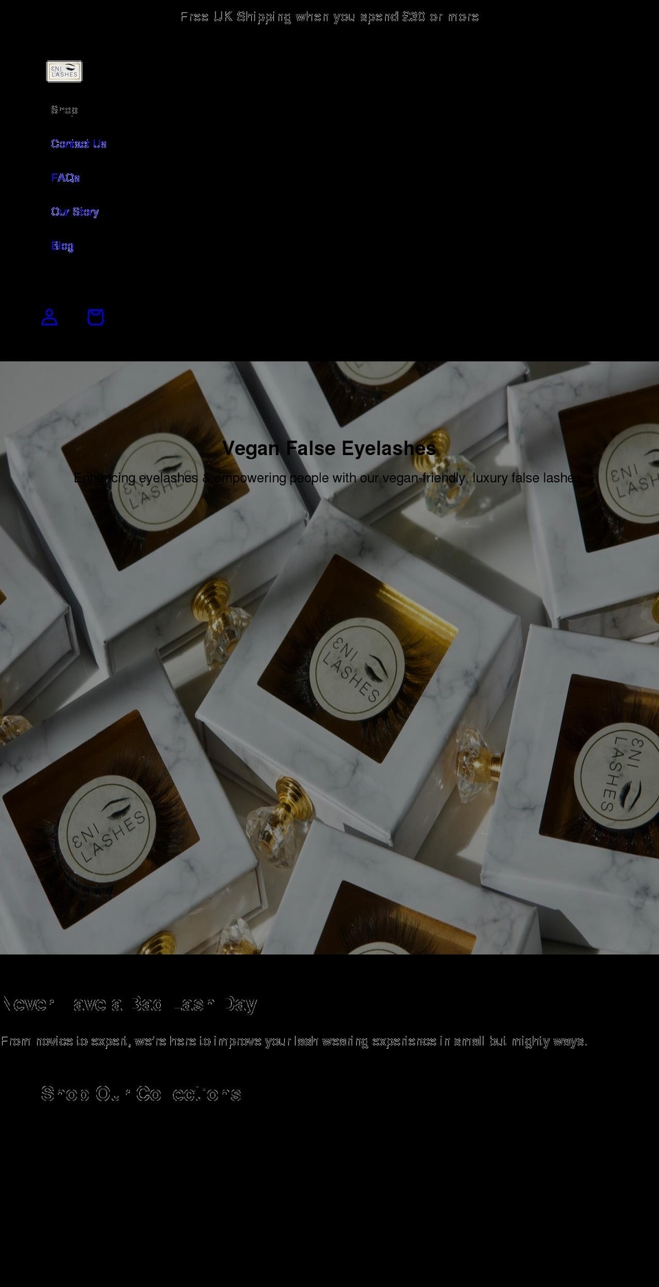 enilashes.com shopify website screenshot