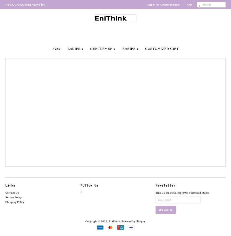 enithink.com shopify website screenshot