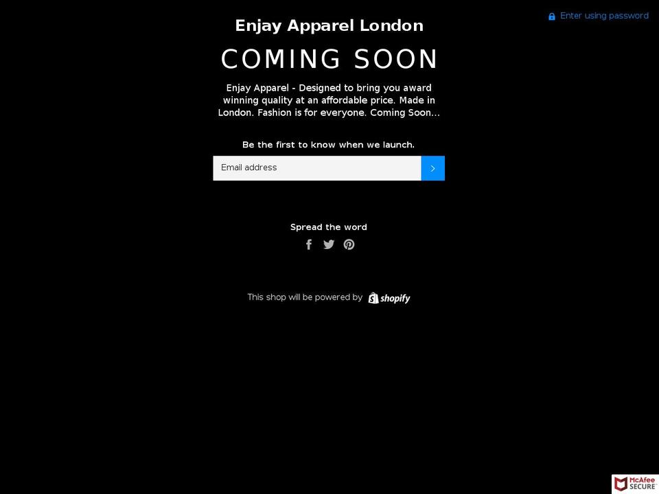 enjay.london shopify website screenshot