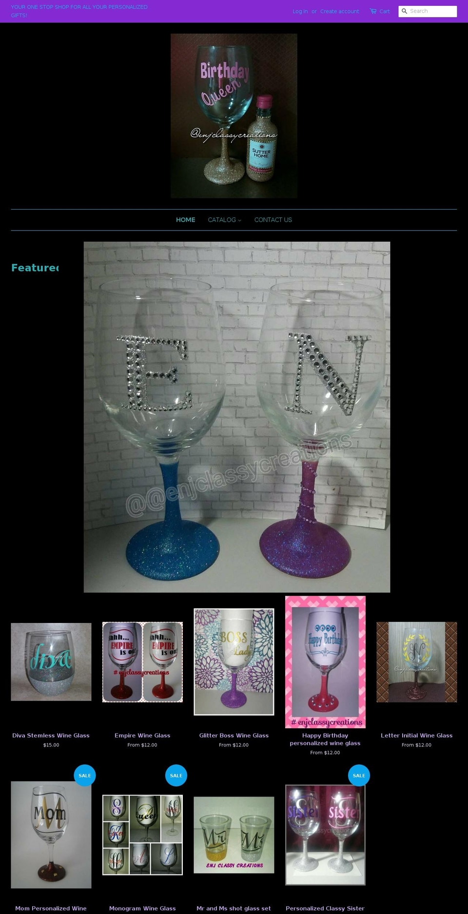 enjclassycreations.com shopify website screenshot