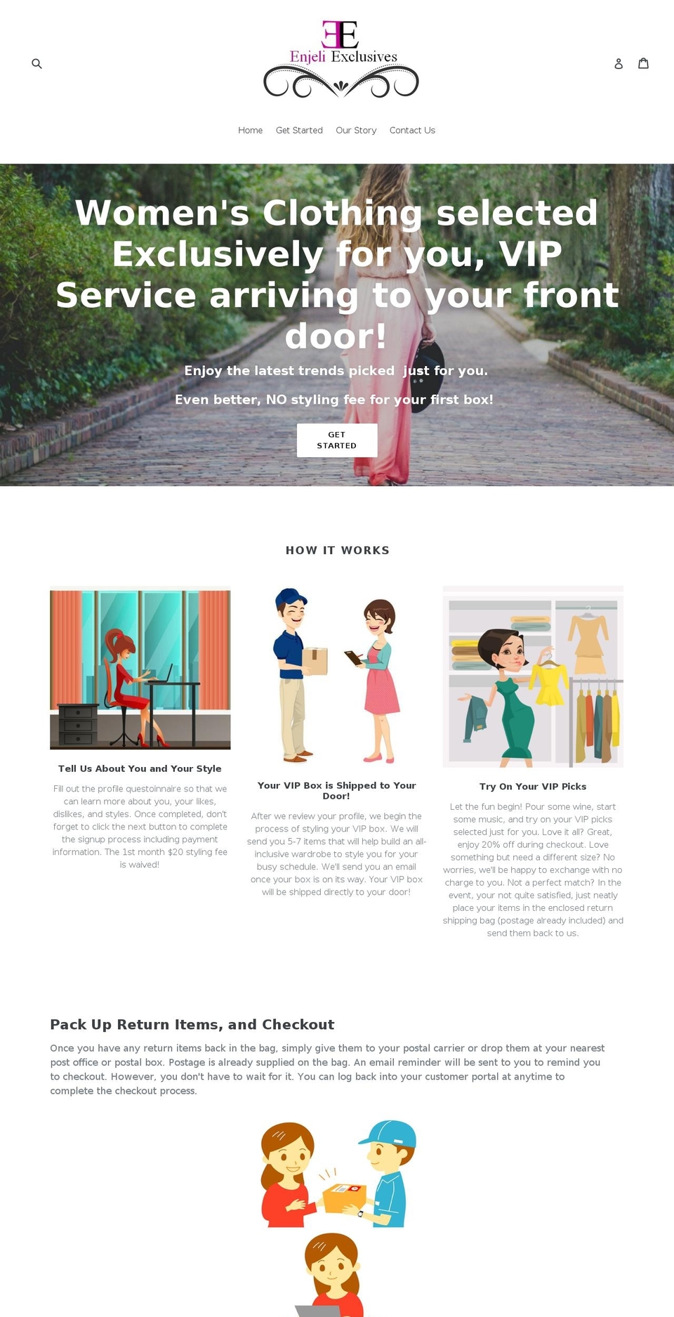 enjeliexclusives.com — Shopify storefront screenshot