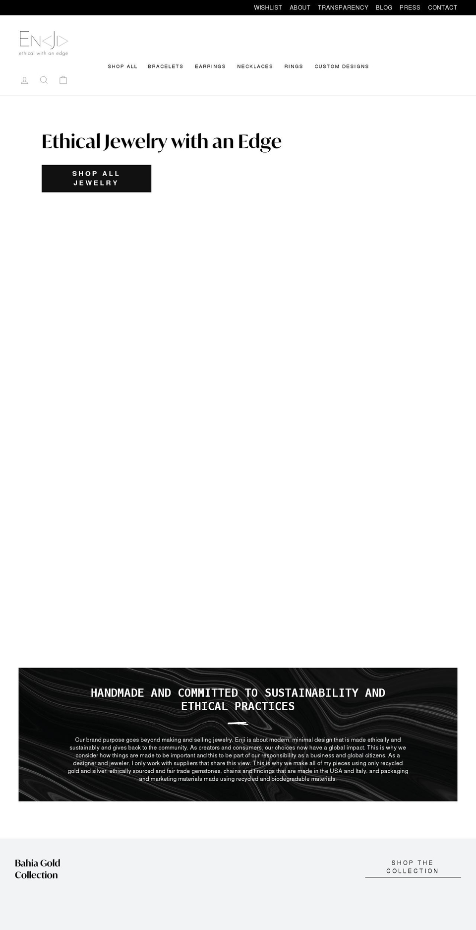 enjistudiojewelry.com shopify website screenshot