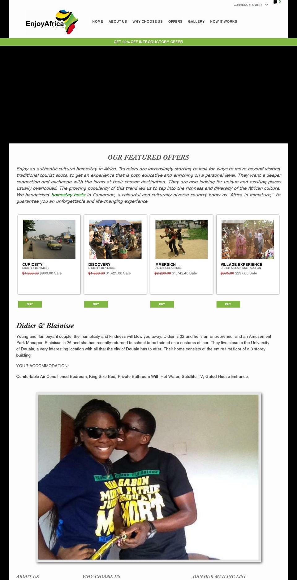 enjoyafrica.net shopify website screenshot