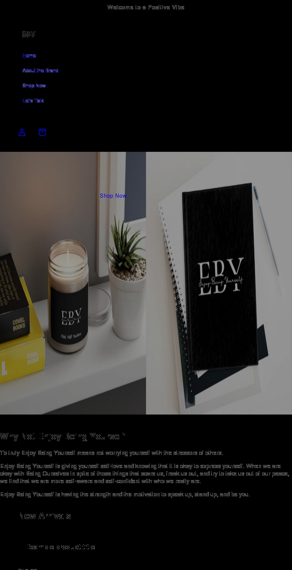 enjoybeingyourself.com shopify website screenshot