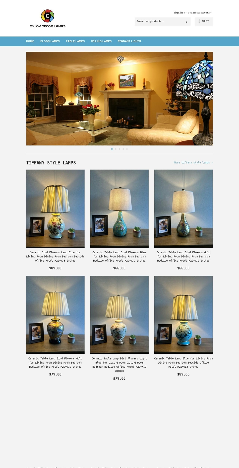 enjoydecorlamps.com shopify website screenshot