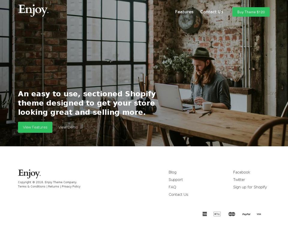 Enjoy Theme Company - Live Shopify theme site example enjoyindustries.com