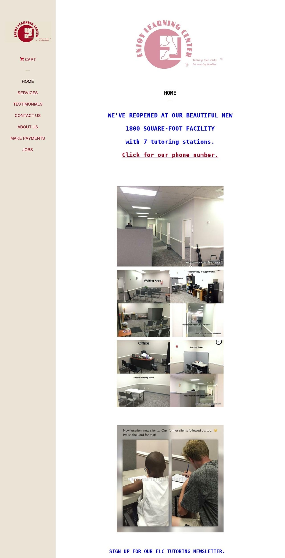 enjoylearningcenter.net shopify website screenshot