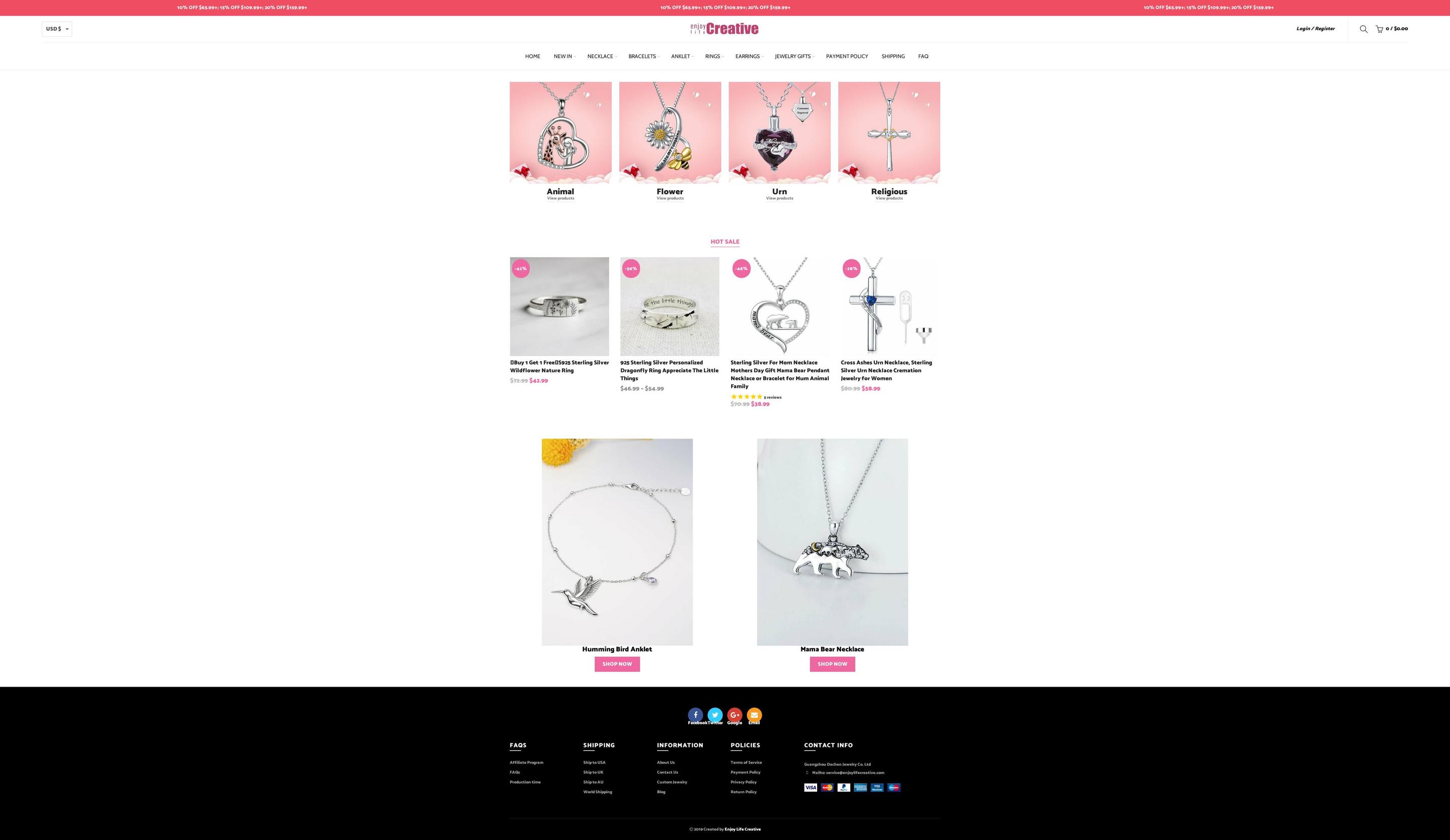enjoylifecreative.com shopify website screenshot