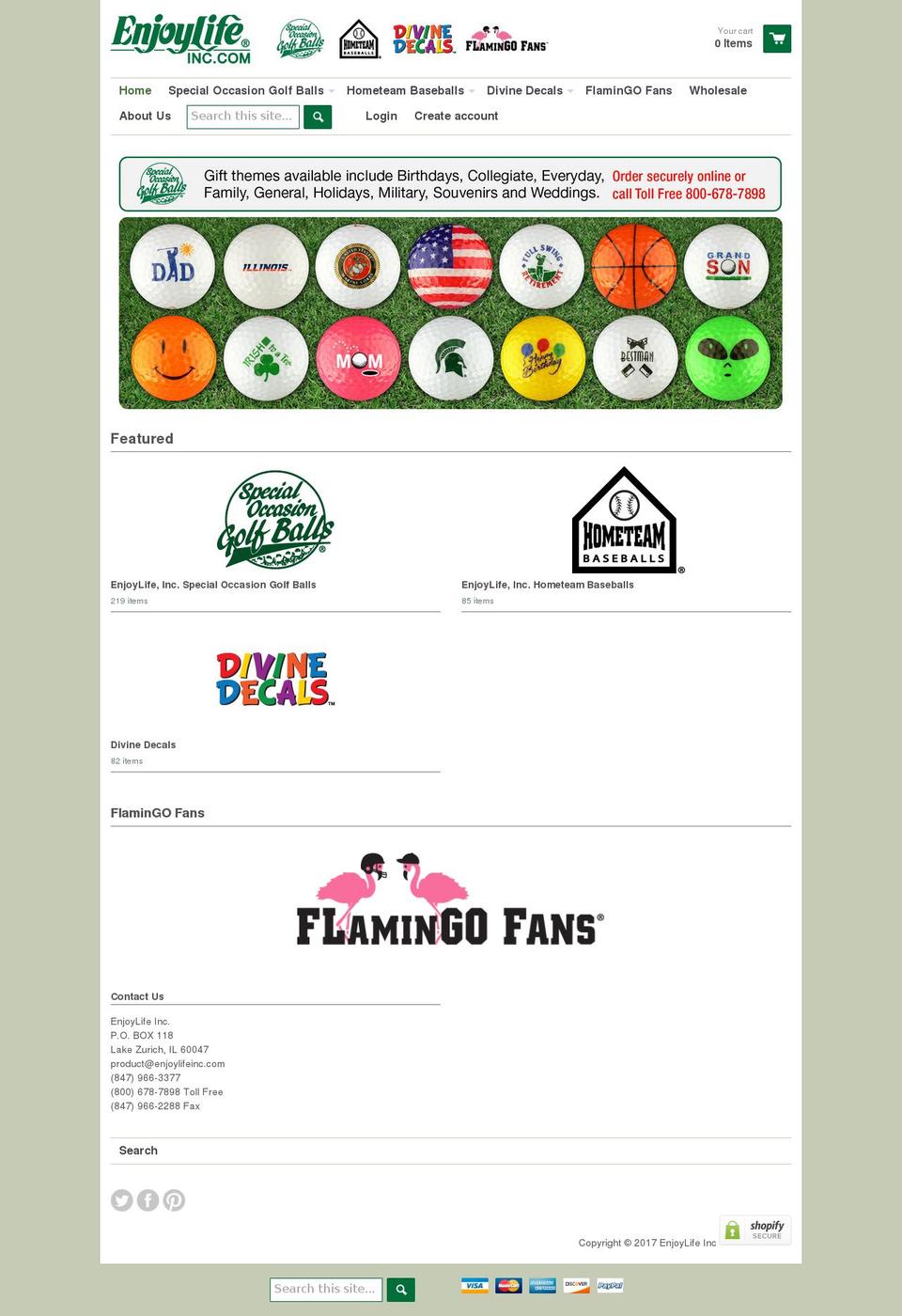 enjoylifeinc.com shopify website screenshot