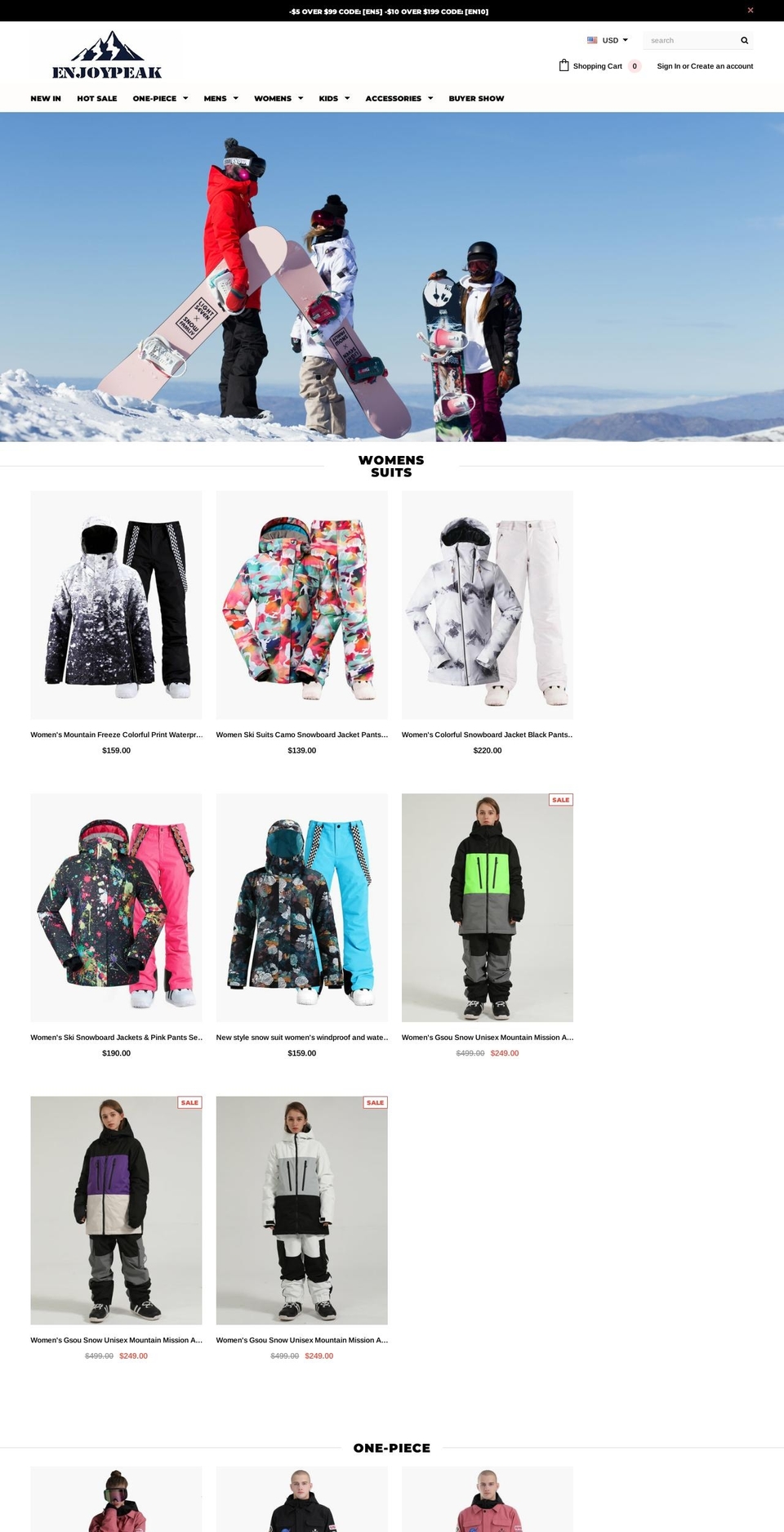 enjoypeak.com shopify website screenshot