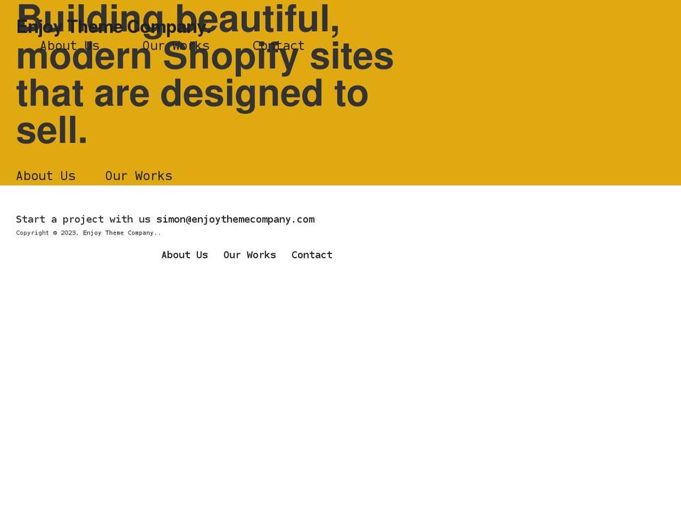 Enjoy Theme Company - Live Shopify theme site example enjoythemecompany.com