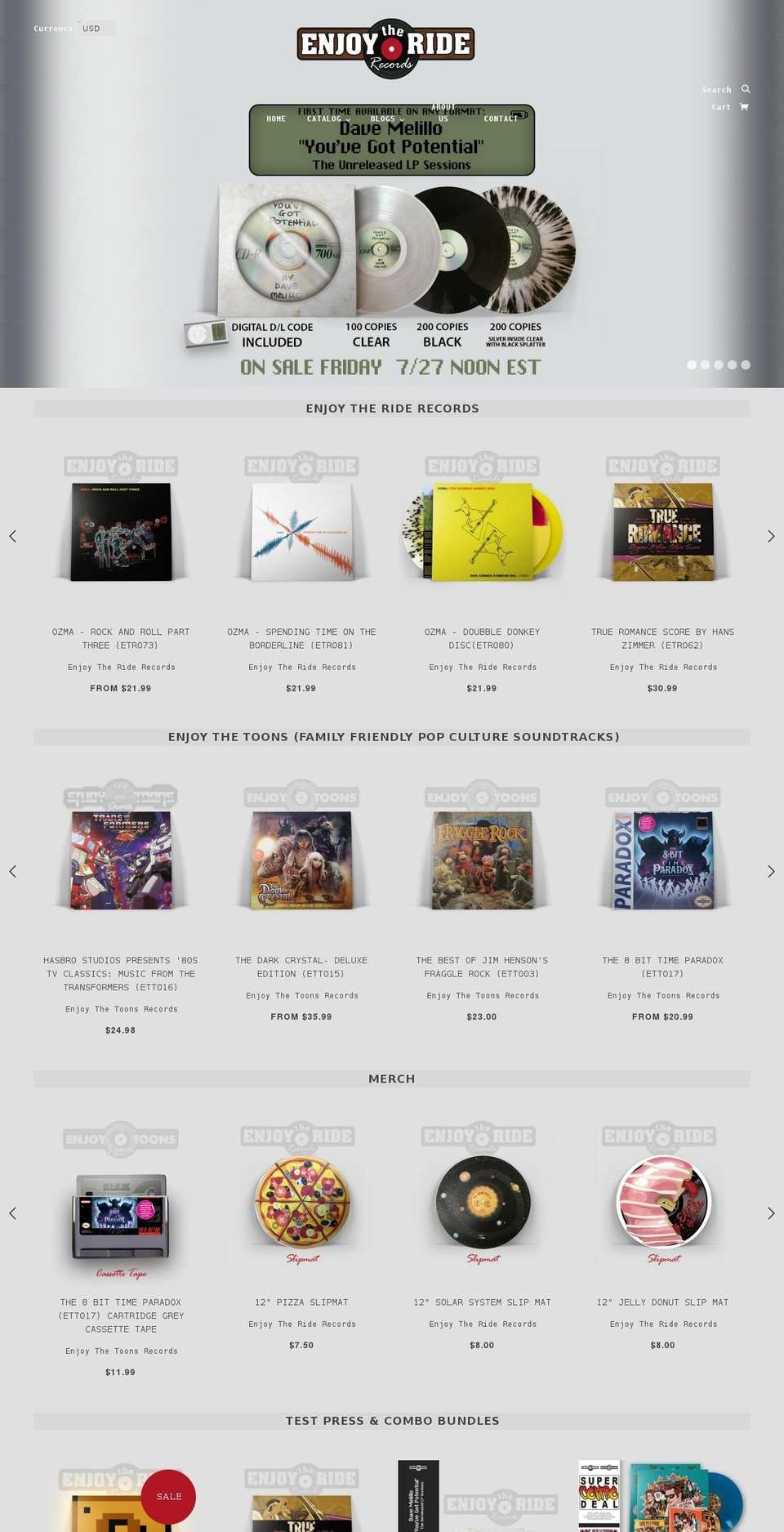 enjoytheriderecords.com shopify website screenshot