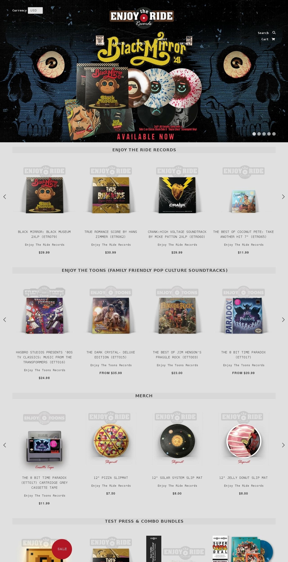 enjoythetoonsrecords.com — Shopify storefront screenshot