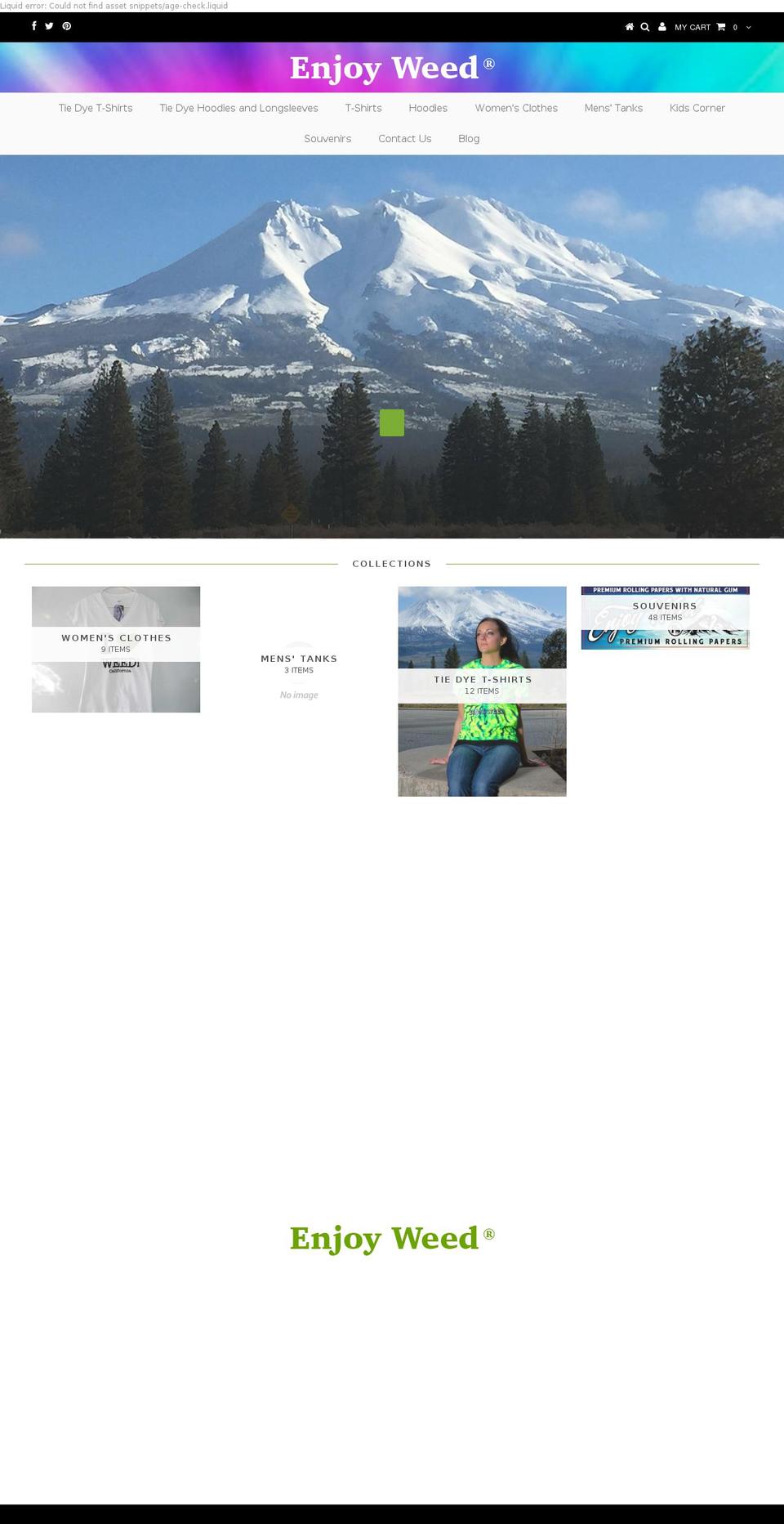 enjoyweedca.com shopify website screenshot