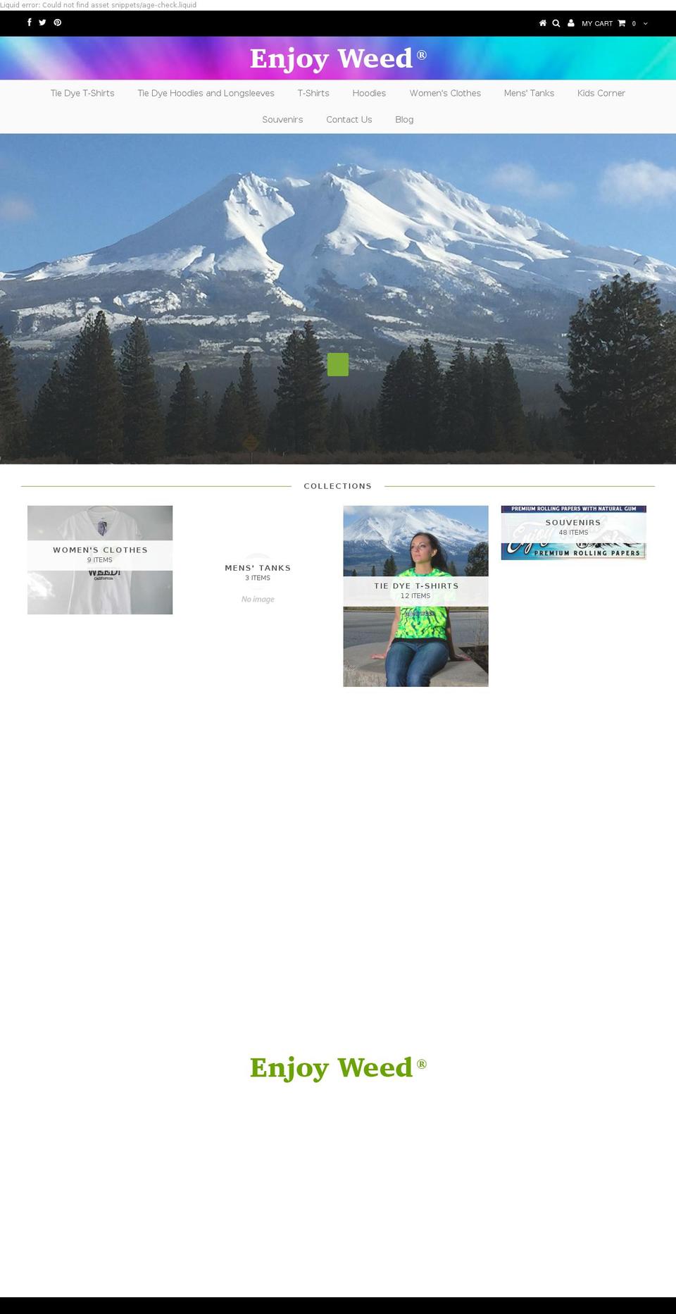 enjoyweedcalifornia.com shopify website screenshot