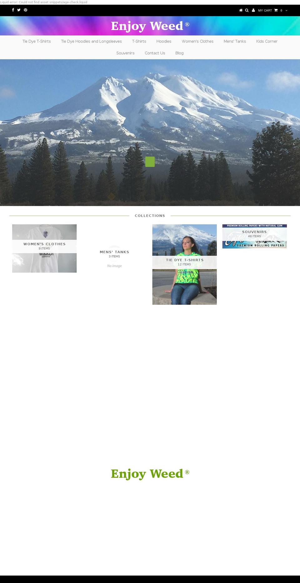 enjoyweedinc.com shopify website screenshot