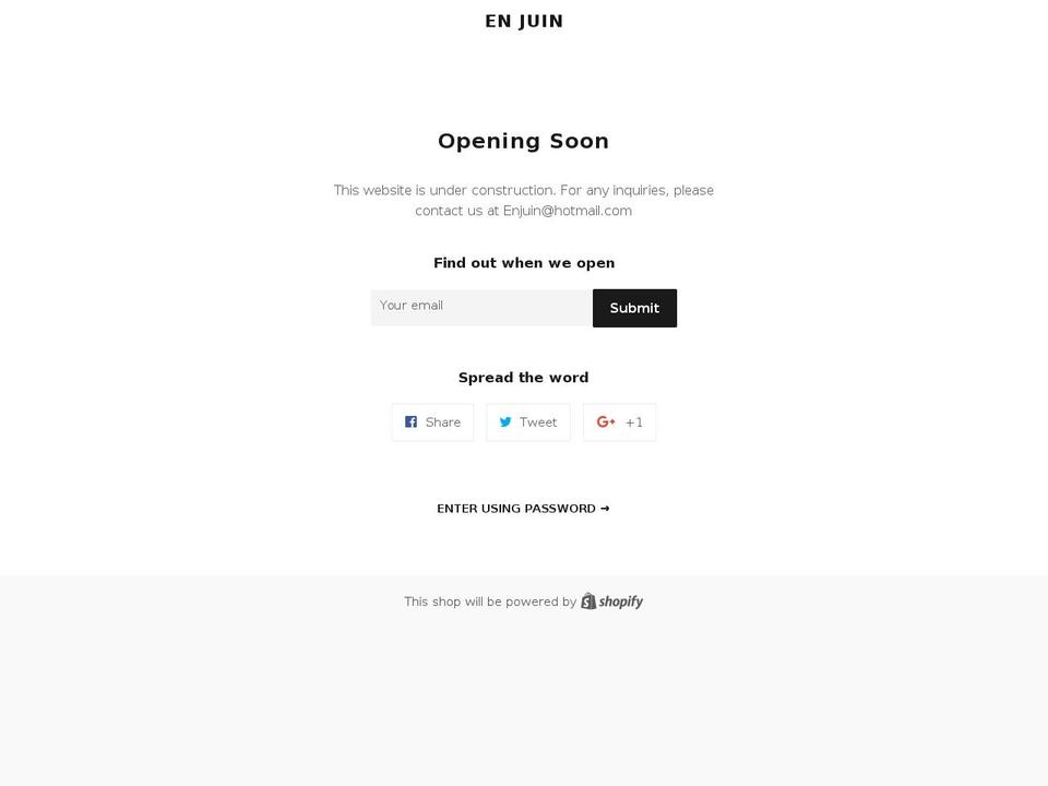 enjuin.com shopify website screenshot