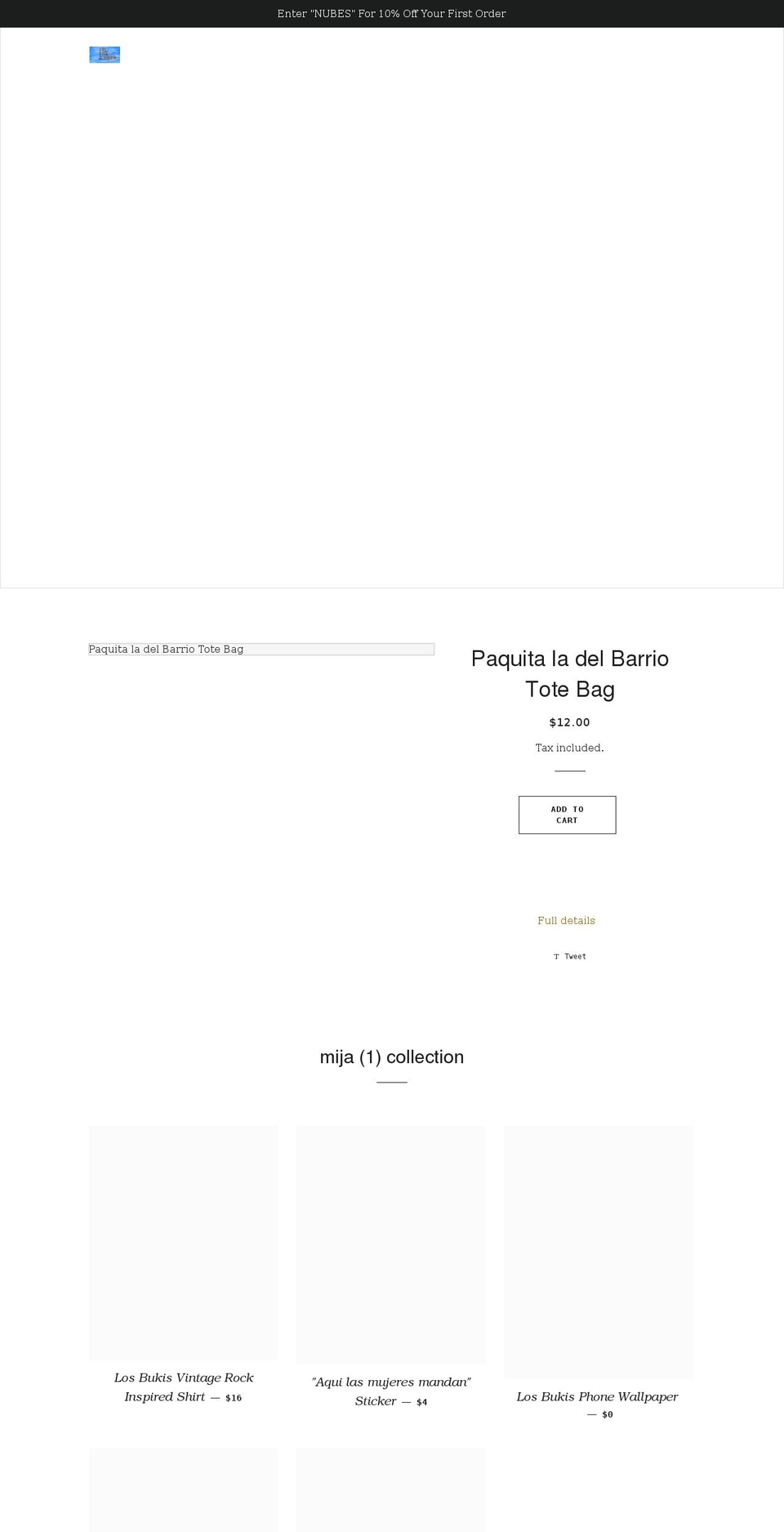 enlasnubes.store shopify website screenshot