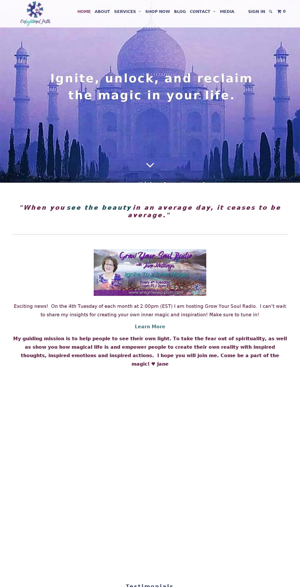 Enlightened Path Shopify theme site example enlightened-path.com