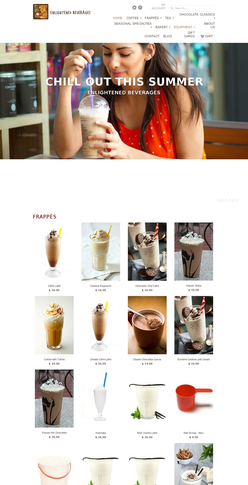enlightenedbeverages.com shopify website screenshot