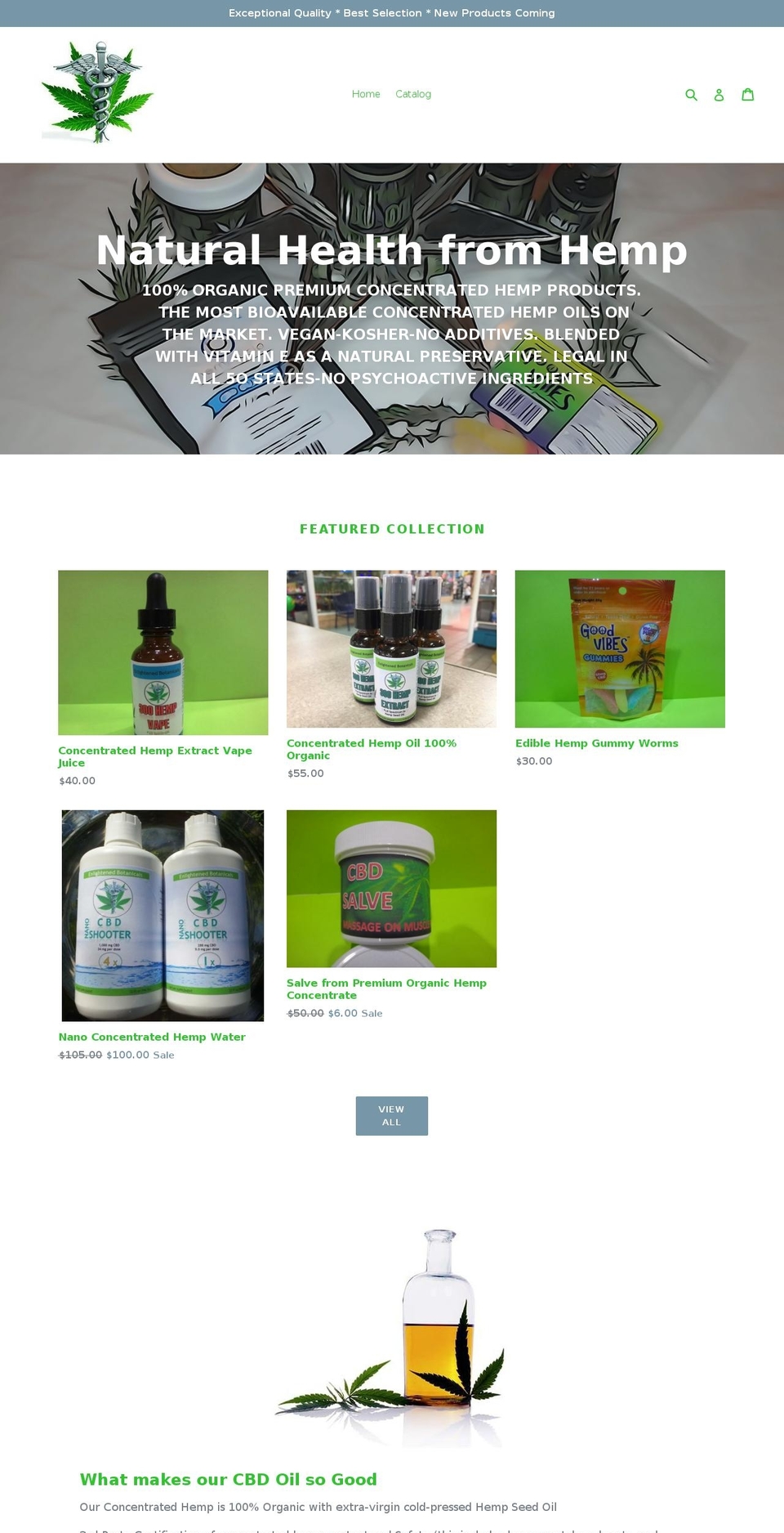 enlightenedbotanicals.biz shopify website screenshot