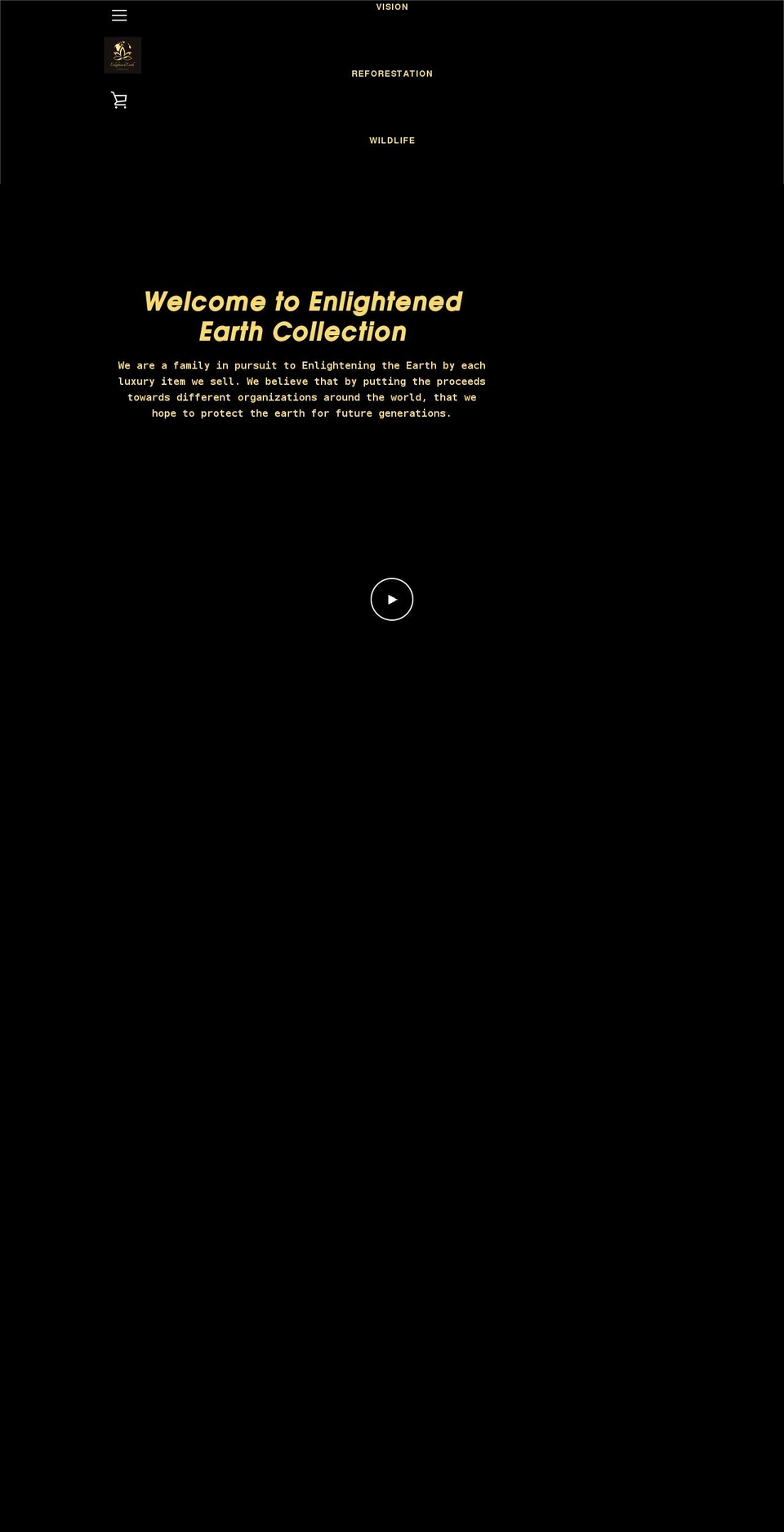 enlightenedearthcollection.com shopify website screenshot