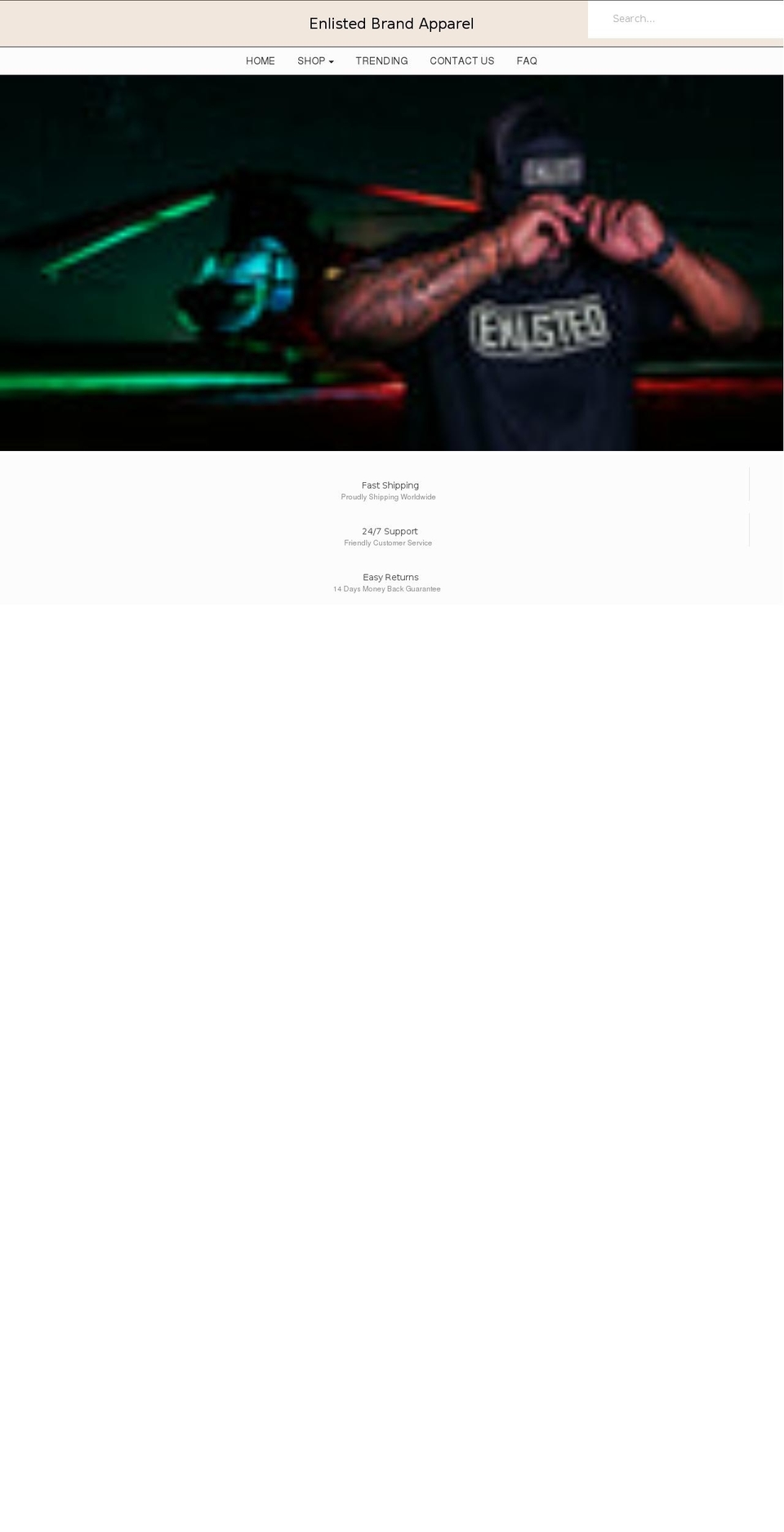 enlistedbrandapparel.com shopify website screenshot