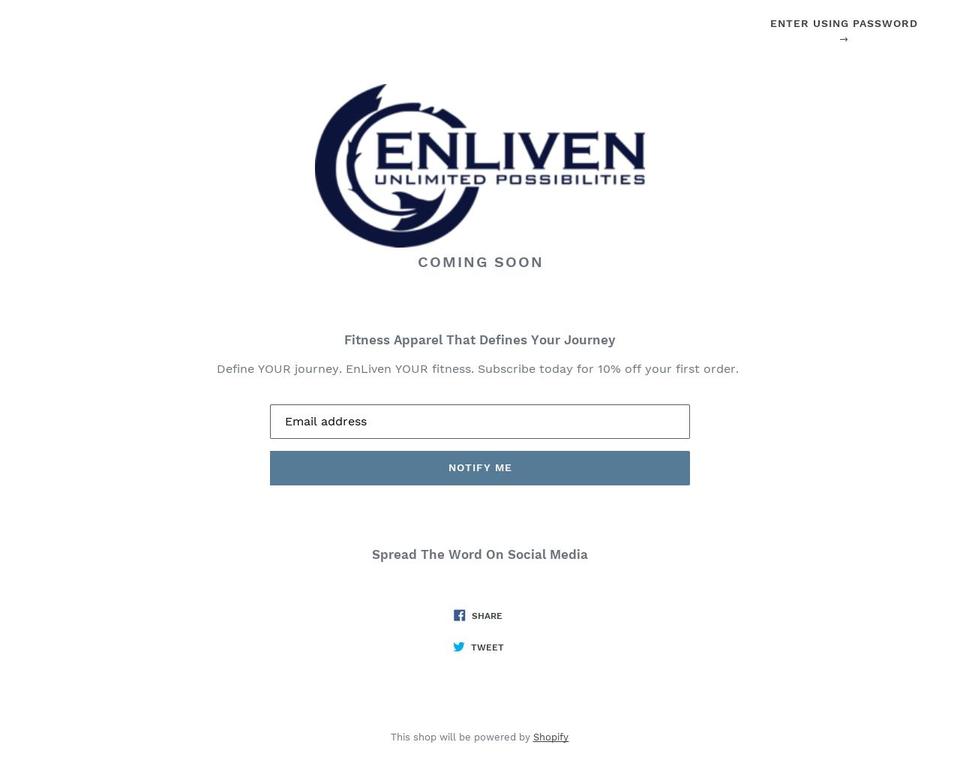 enliven.today shopify website screenshot