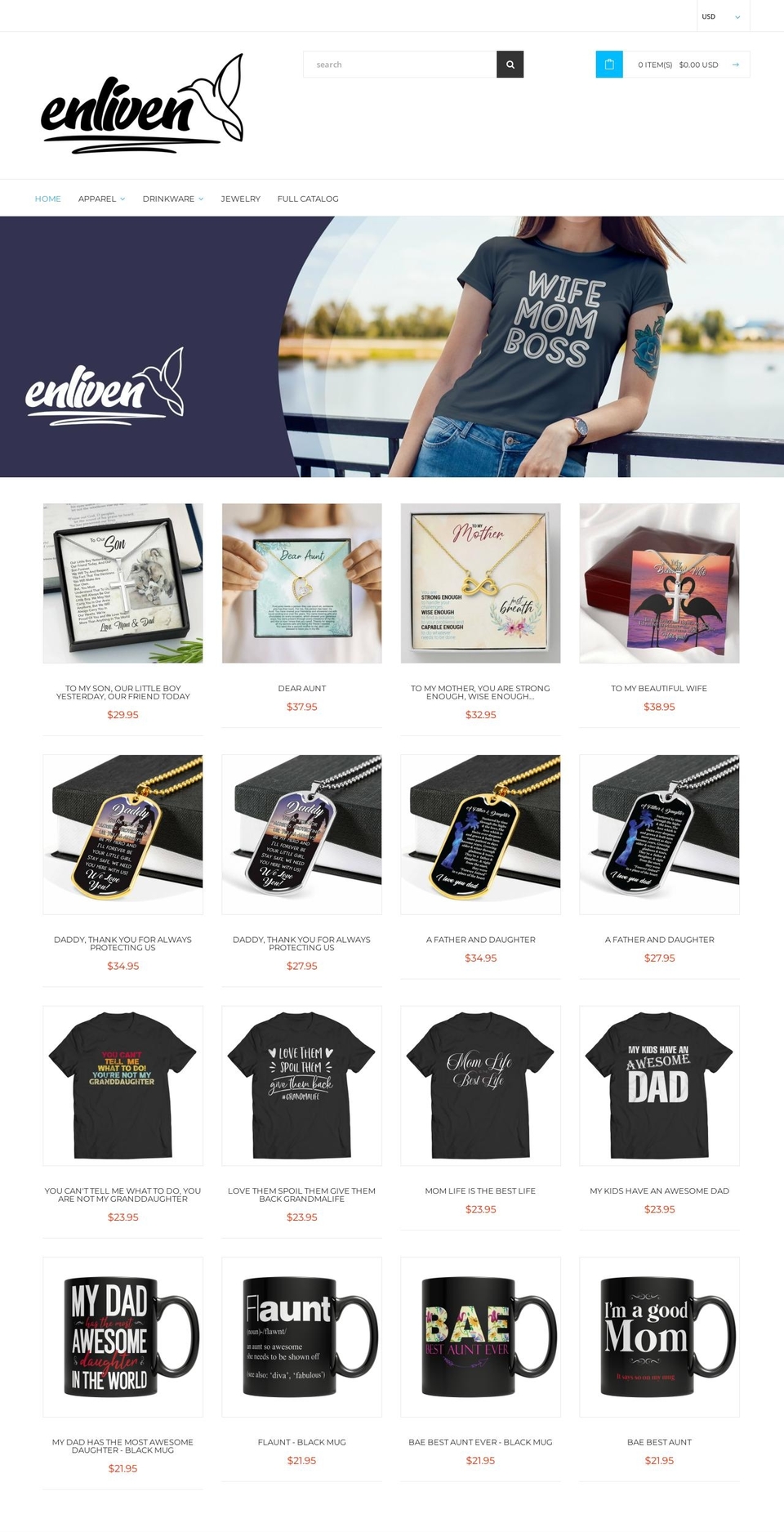 Slingly theme Shopify theme site example enlivenfashion.com