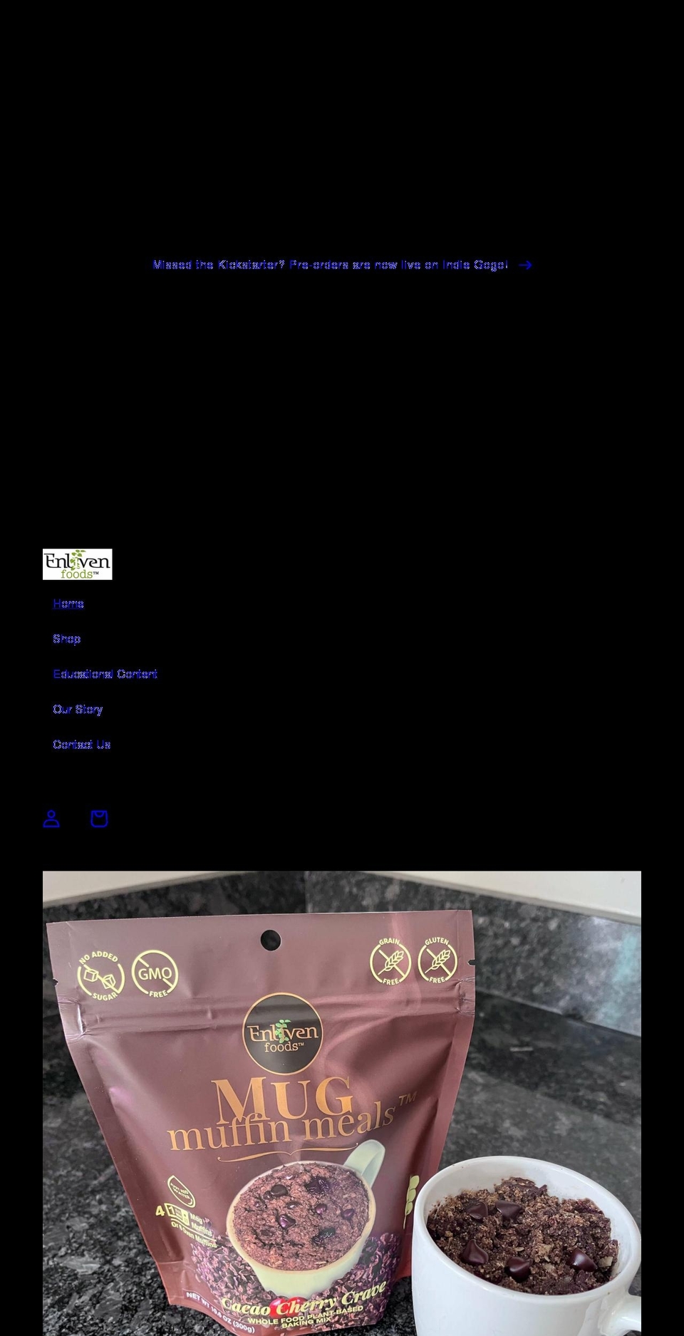 enlivenfoods.com shopify website screenshot