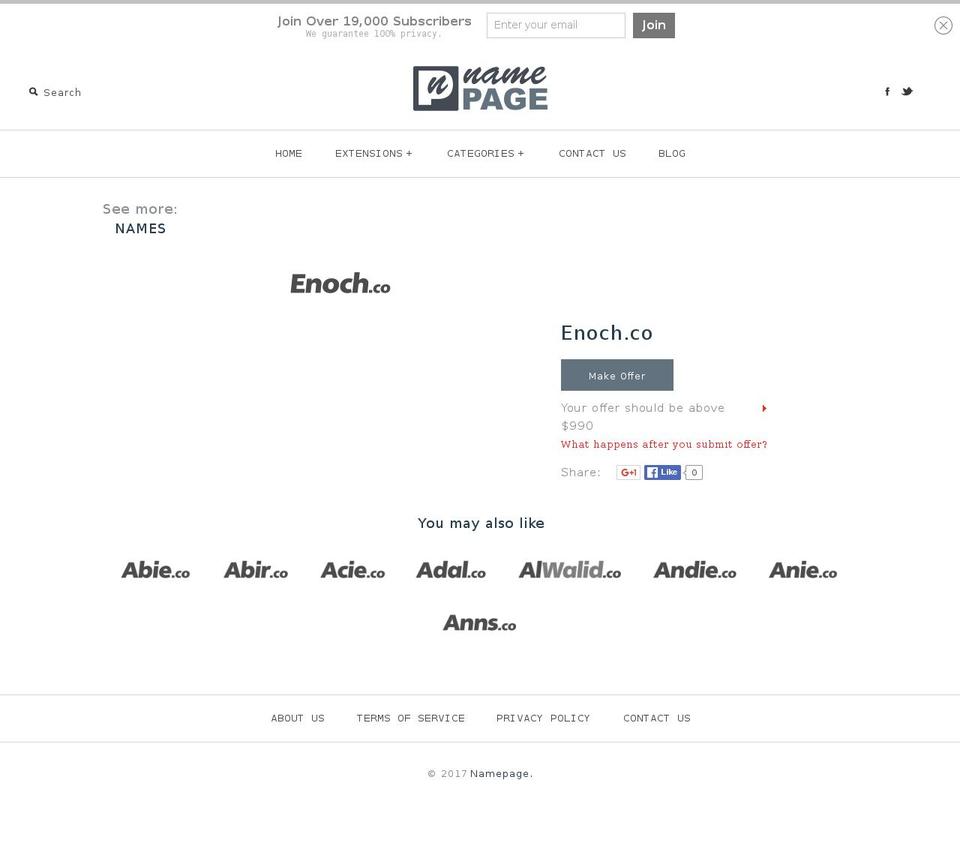 enoch.co shopify website screenshot