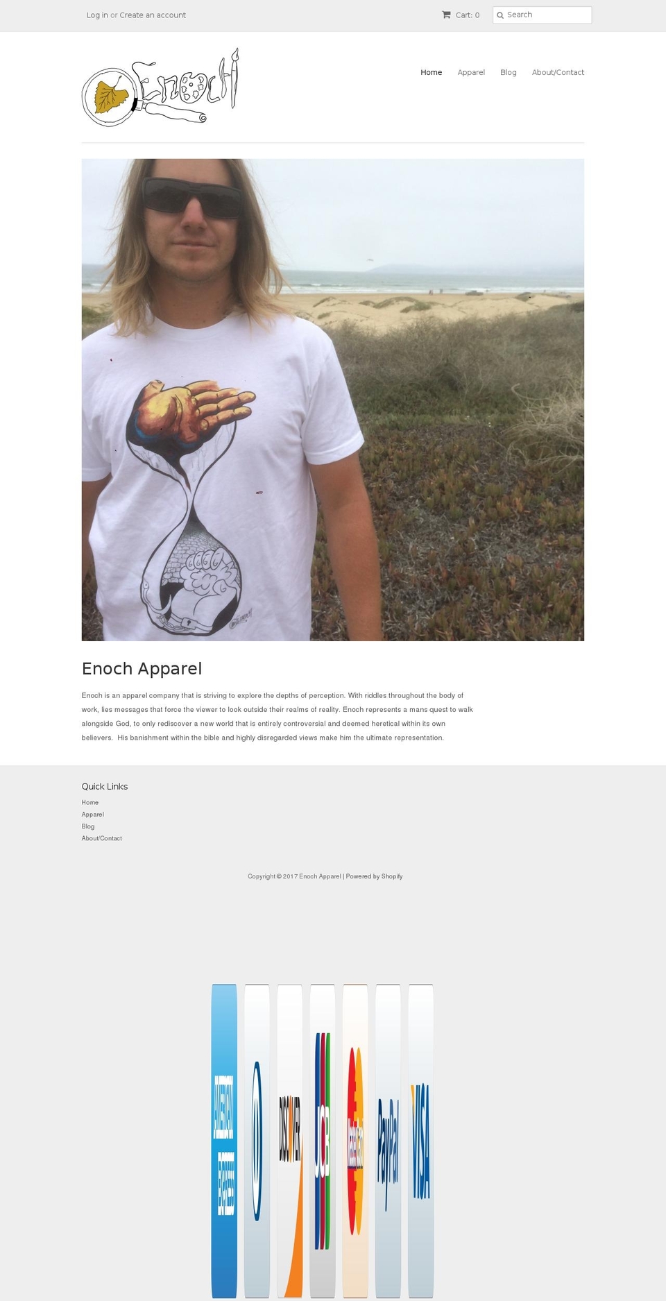 enochapparel.com shopify website screenshot