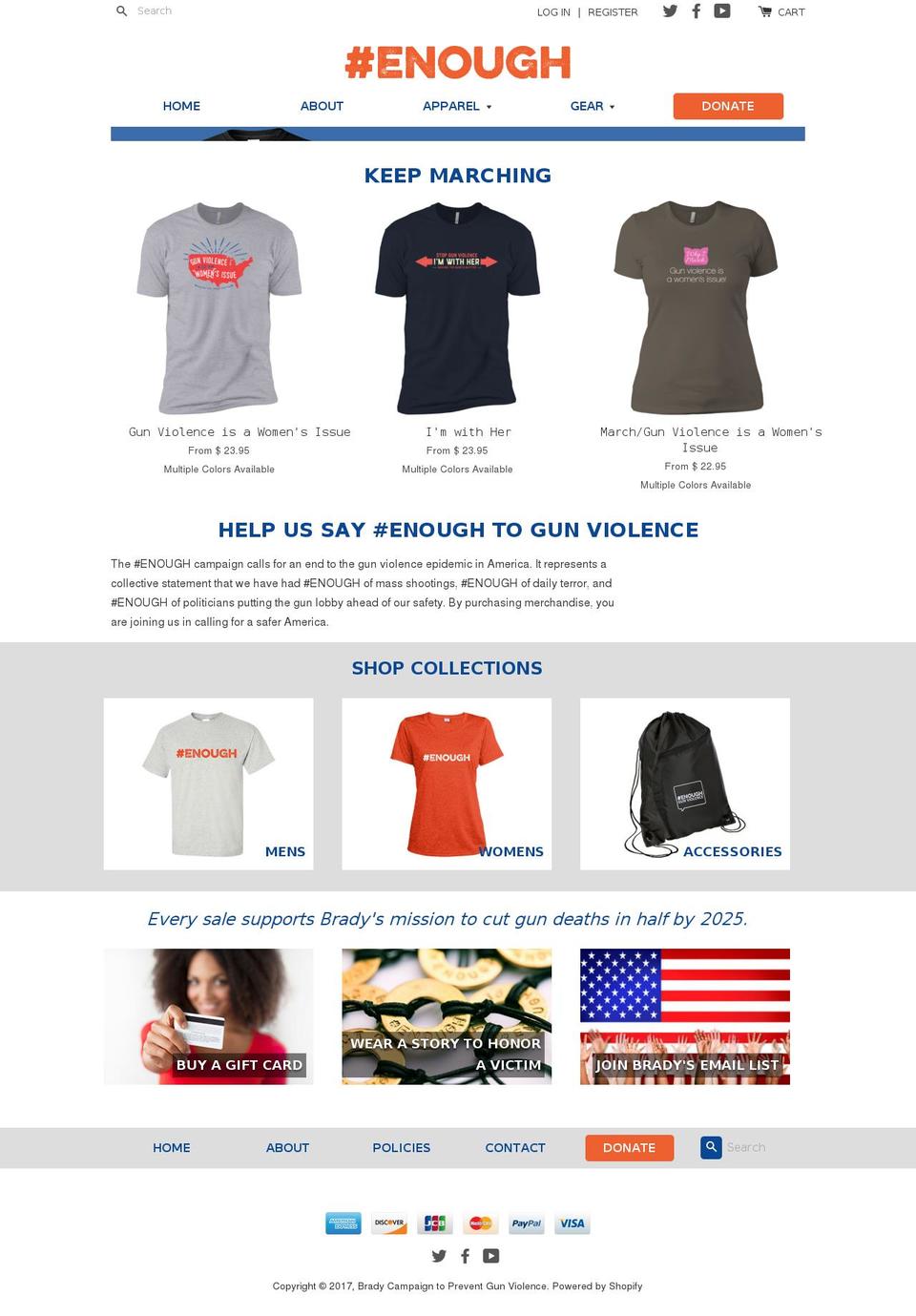 enoughstuff.org shopify website screenshot