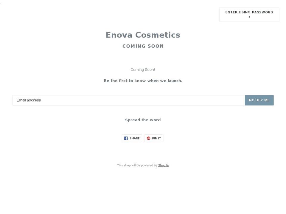 enovacosmetics.com — Shopify storefront screenshot