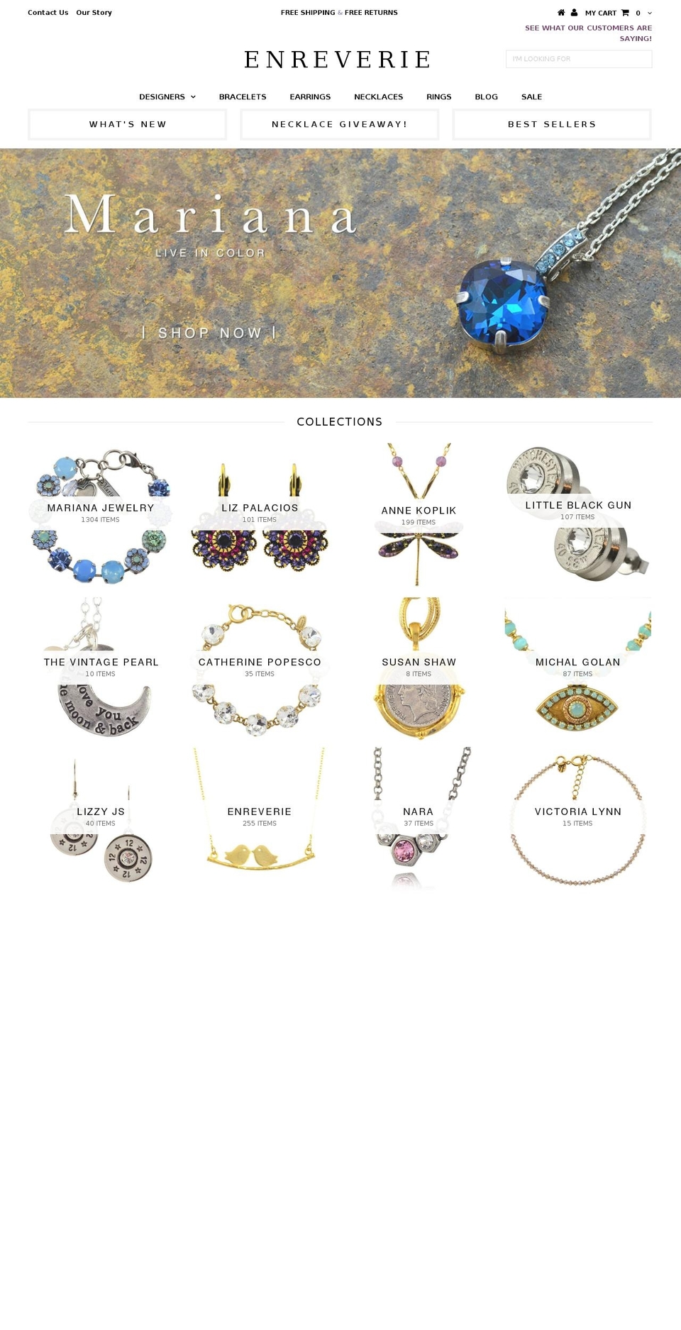 enreverie.com shopify website screenshot