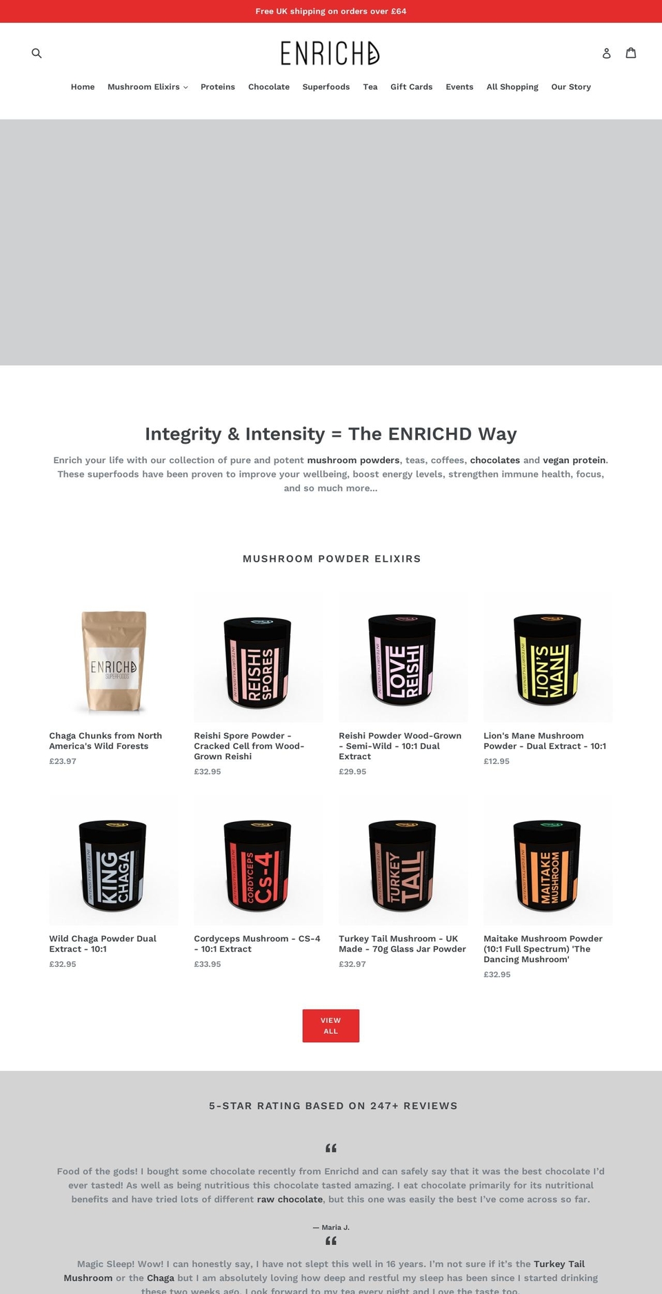 enrichdsuperfoods.com shopify website screenshot