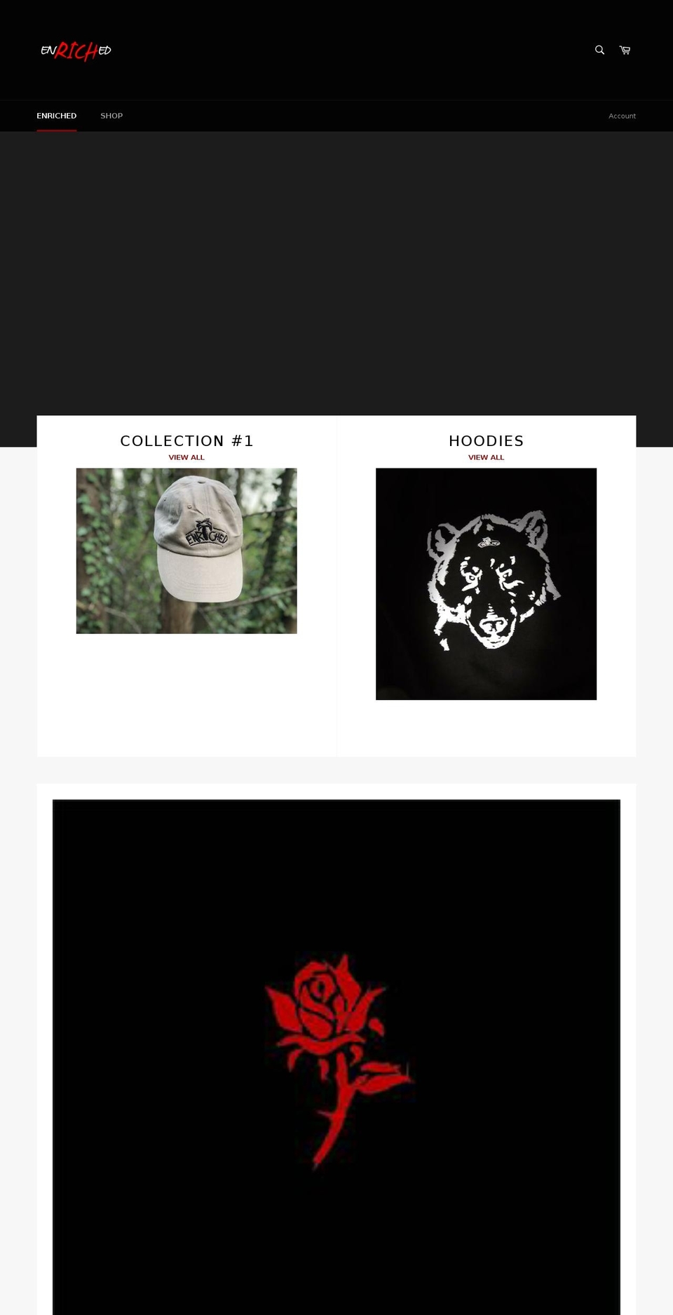 enriched-clothing.com — Shopify storefront screenshot