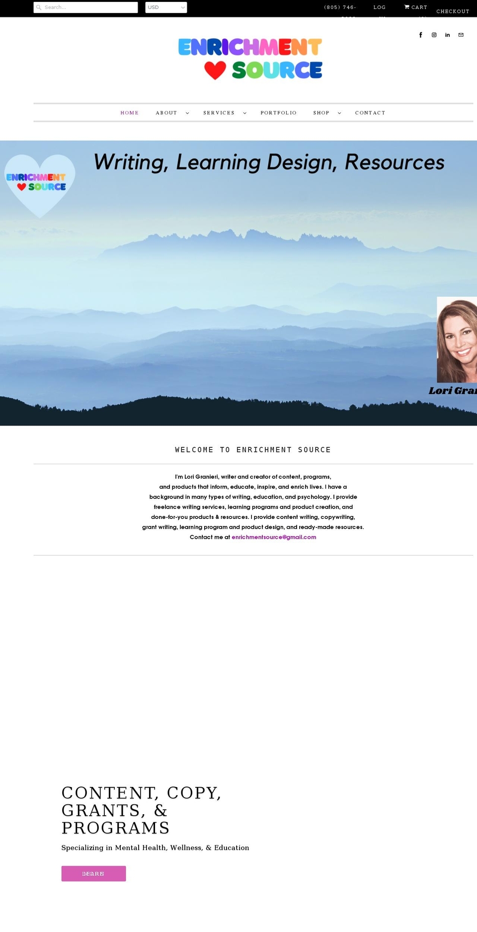 enrichmentsource.com shopify website screenshot