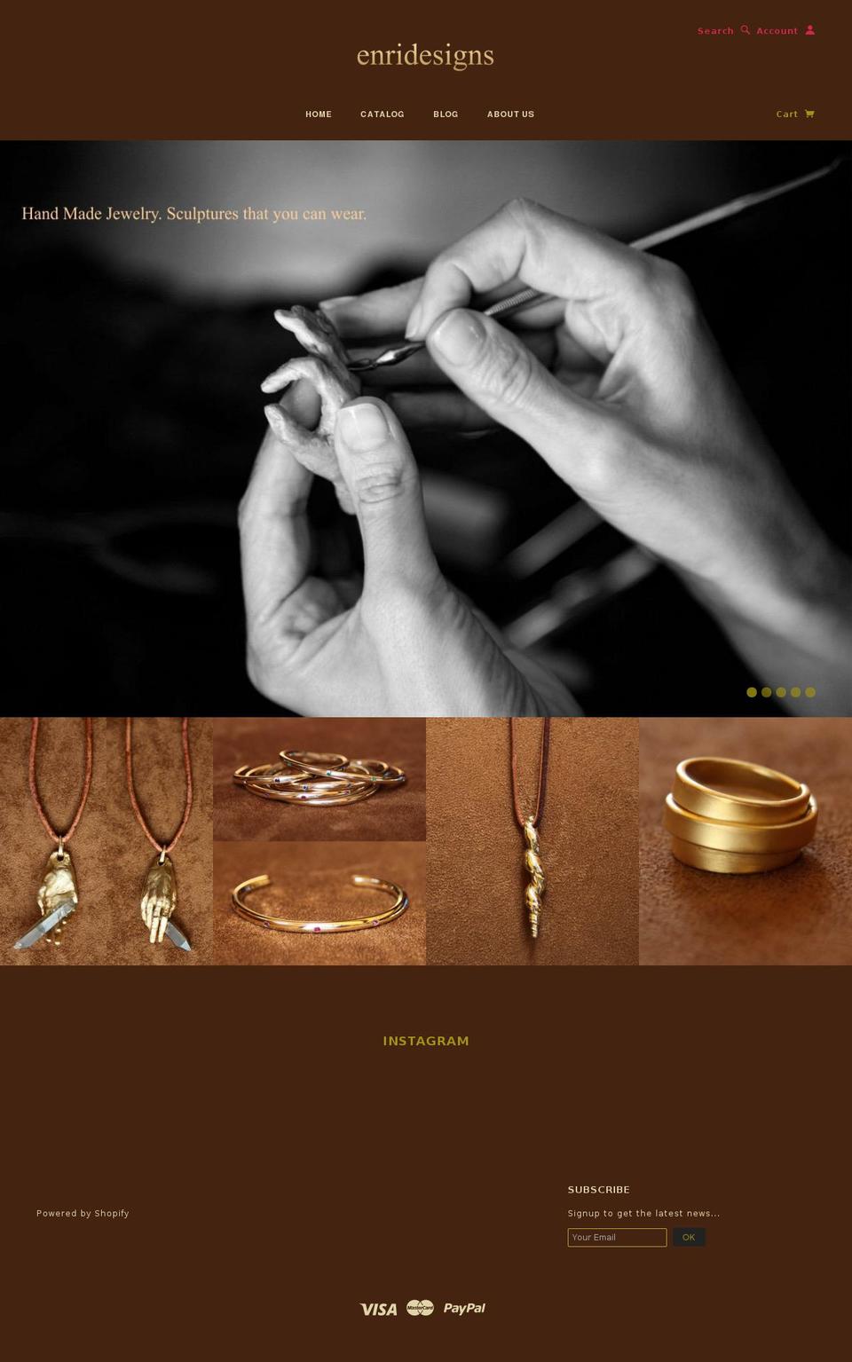 enridesigns.com shopify website screenshot