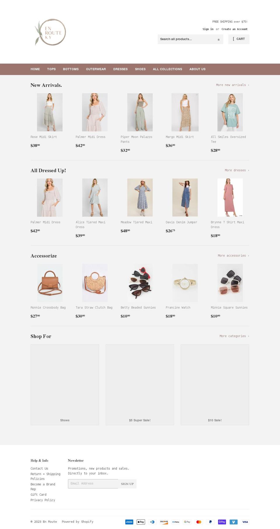 enrouteky.com shopify website screenshot
